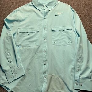 NEW Silver Bait Aqua Button Down Shirt